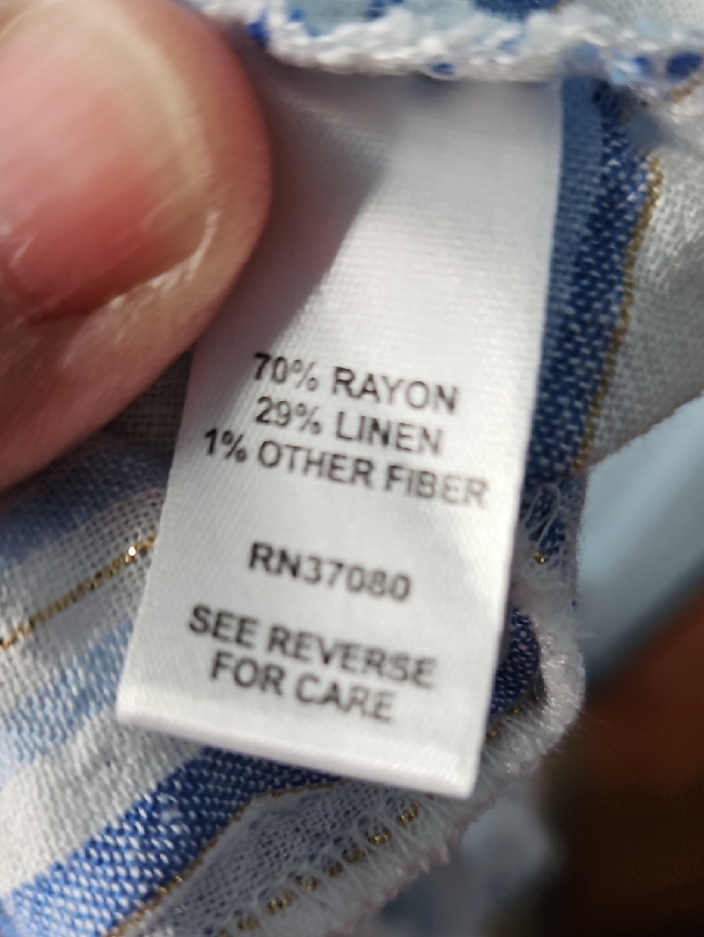 Cato Women's Blue and White Striped Peasant Top 26W/28W - Picture 7 of 9